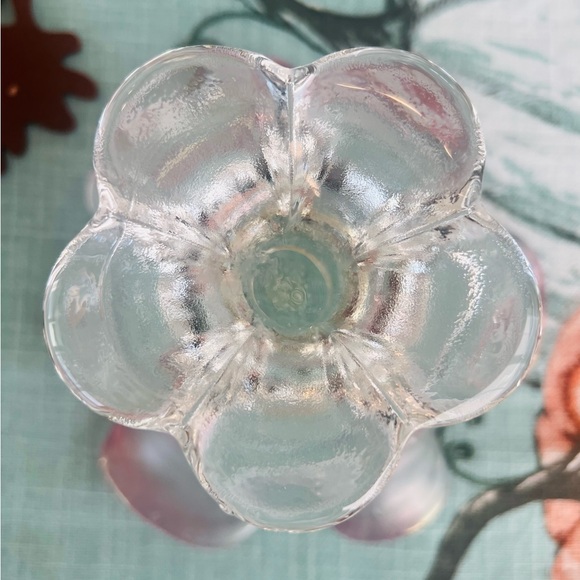 Vintage Pink Depression Footed Glass Bowl Scalloped Edges 5 3/4 Inches Tall - Picture 3 of 4